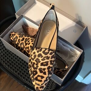 Franco Sarto Brown and Black Loafers Classic Flats